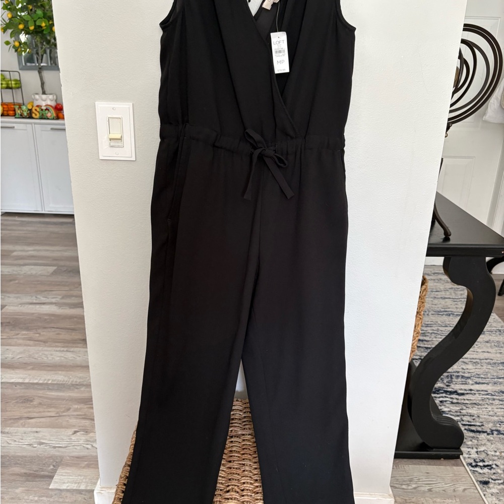 LOFT Elegant Black Sleeveless Jumpsuit